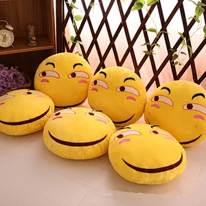Yellow face cushion Plush Pillow Kawaii Soft Toys Smiley Cushion Funny Emotional Face For Children