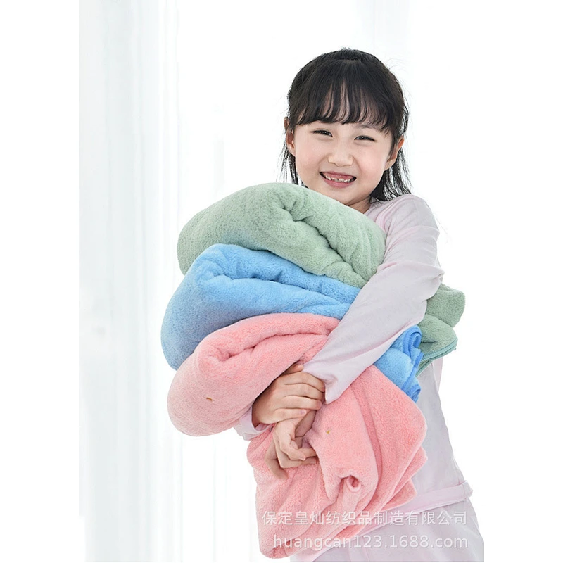 Wholesale pure color soft microfiber coral fleece luxury bath towel custom gift Coral fleece bath towel