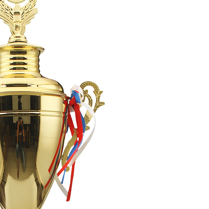 Hot sell Custom logo Golden classic metal trophy cup  plastic bottom custom size shape competition souvenir trophy cup