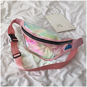 New Multi Function Outdoor Transparent Sheer Laser Running Custom Sport crossbody Waterproof Waist Bag