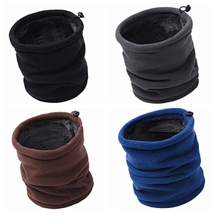 Custom logo adjustable ear loop winter tube scarf double layer warmer ski  face cover Neck Gaiter unisex tube scarf