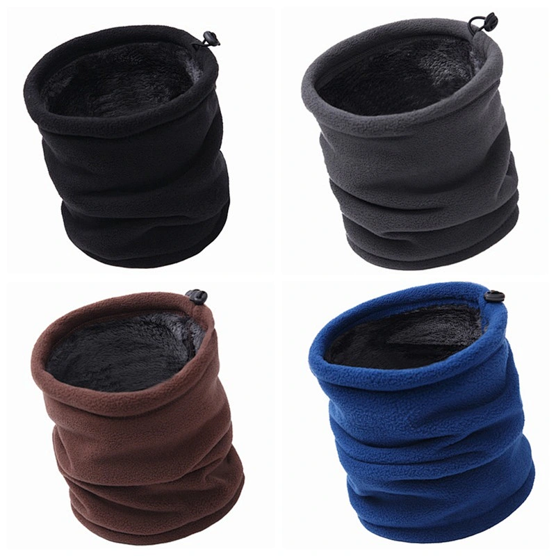 Custom logo adjustable ear loop winter tube scarf double layer warmer ski  face cover Neck Gaiter unisex tube scarf