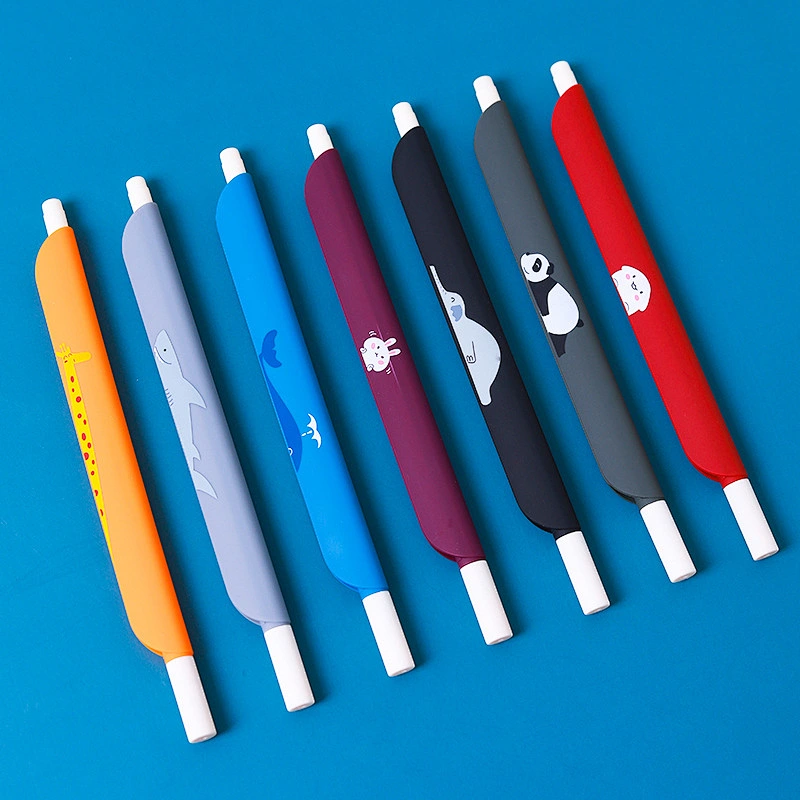 Creative gel-ink pen with ruler multi-color cartoon neutral pen with measure custom logo 0.5mm student signature pen
