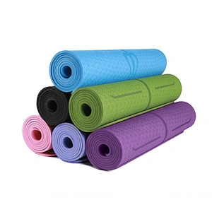 TPE Non-slip custom  advertising promotion Yoga pad  Fitness Tasteless Pilates Mat Gym Exercise Sport Mats Pads Posture Line Yog