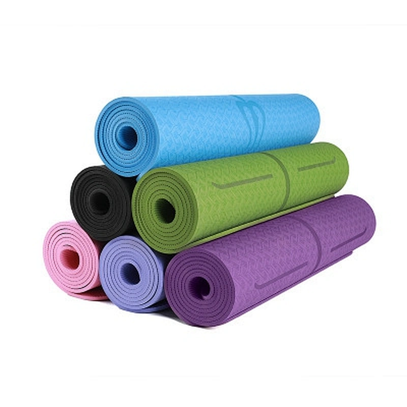 TPE Non-slip custom  advertising promotion Yoga pad  Fitness Tasteless Pilates Mat Gym Exercise Sport Mats Pads Posture Line Yog