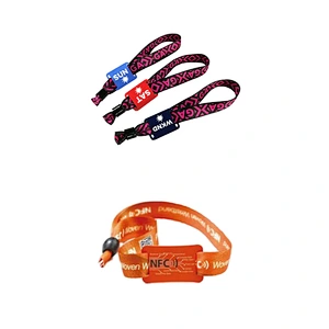 New style custom festival RFID woven wristband/Nfc Event Payment Wristbands