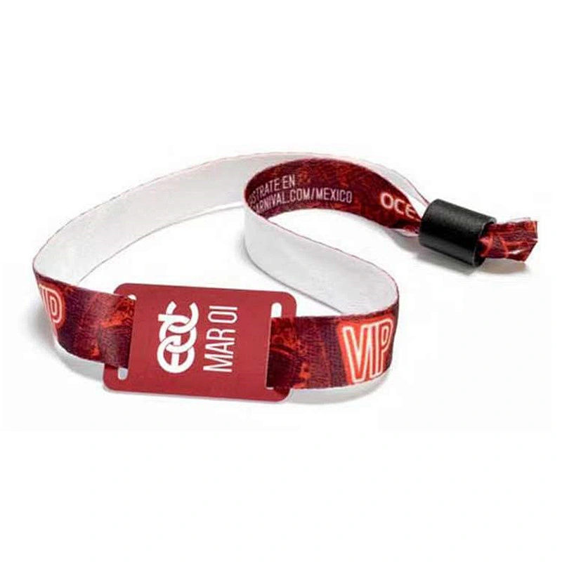 custom logo Durable NFC disposable Smart  RFID fabric woven  promotion wristbands for festival party cinema wristbands