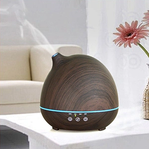 custom electronic ultrasonic aromatherapy with timer wood grain 7 colosr LED  aroma diffuser