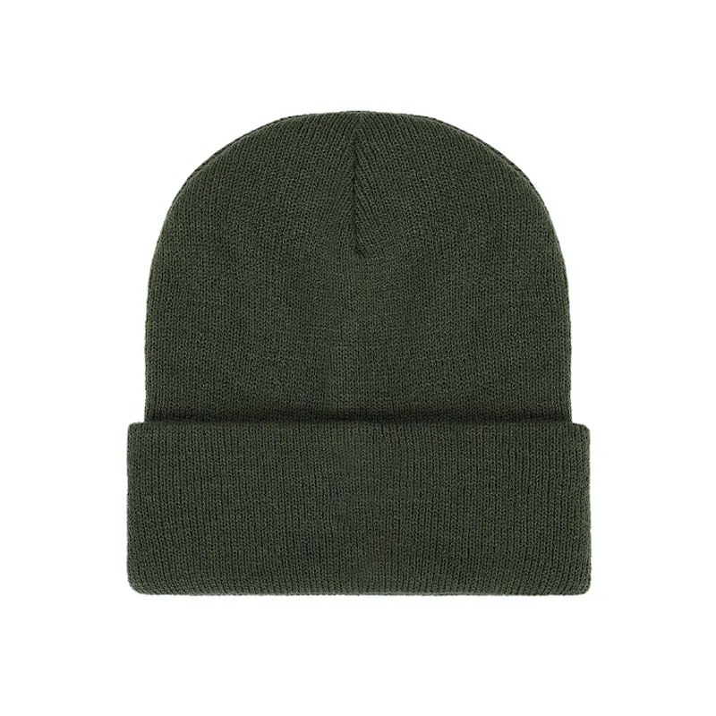 100% Acrylic knitting beanie embroidery winter hat custom logo OEM brand promotional items