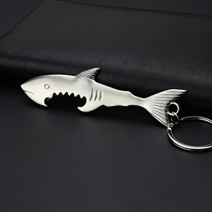 Hot Sale Multi-functional Mini Shark Shaped Metal Key Chain Promotional Gift Bottle Opener Key Chains