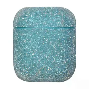 Luxury shinny bling bling resin airpods protective case airpod protector women  crystal anti-lost cover airpods charger