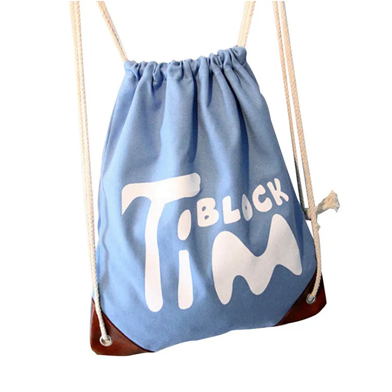 Canvas blank hand-painted drawstring bag,collapsible environmentally-friendly bag drawstring bag