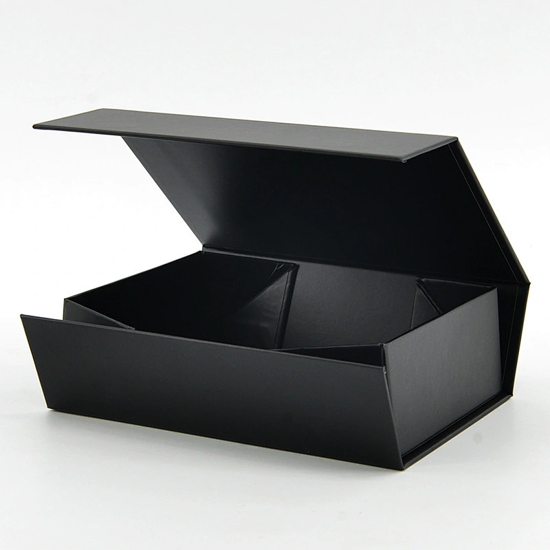 Custom High quality logo gift premium black gift box  fold cardboard  magnetic closure gift box