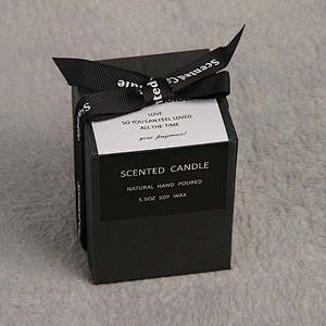 Custom Luxury  personalized private label Black Matte Glass soy wax aromatherapy glass jar scented candle