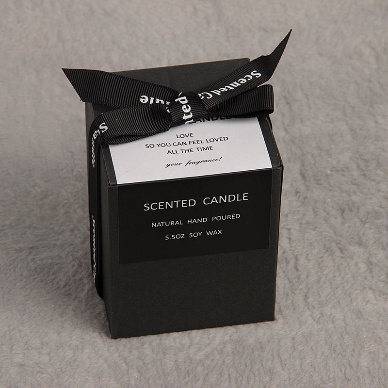 Custom Luxury  personalized private label Black Matte Glass soy wax aromatherapy glass jar scented candle