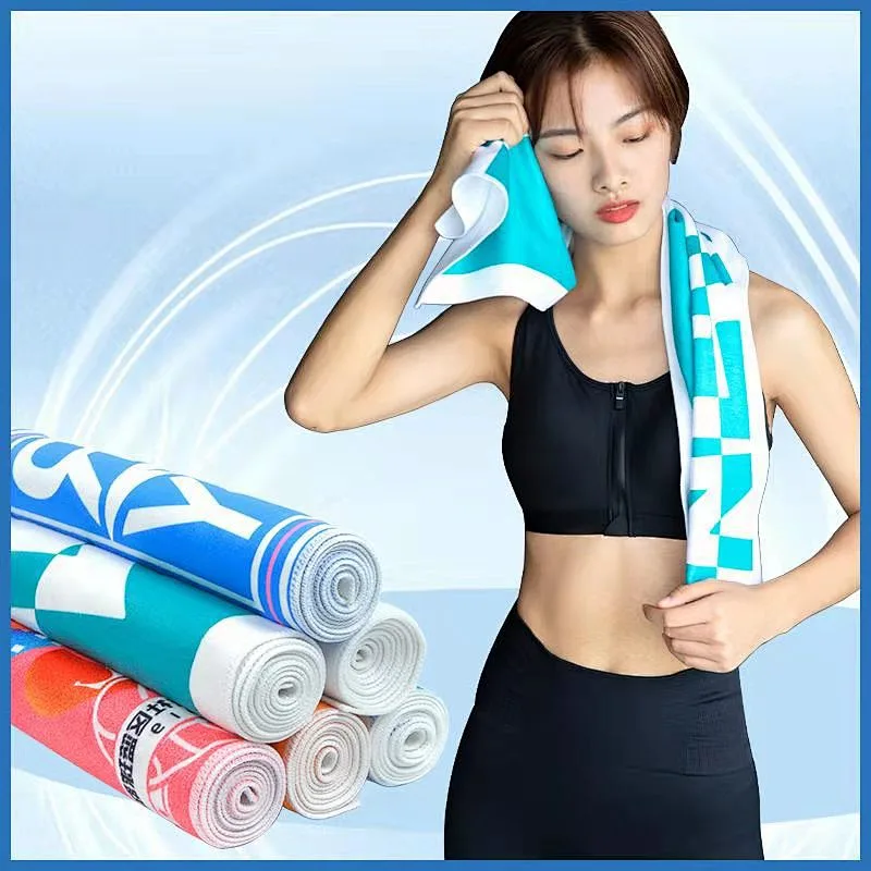 Wholesale Custom logo Digital Printed Quick-Dry Sweat Travel Fitness Gym Sports Microfiber Towel
