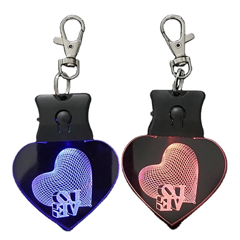 Fashion high-quality Promotion Gift custom logo Crystal LED  Key chains Wedding Gift