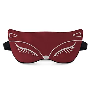 Sleep eye mask headwear sleep shading cartoon cute little fox embroidery ice compress eye shield silky eye mask customized logo
