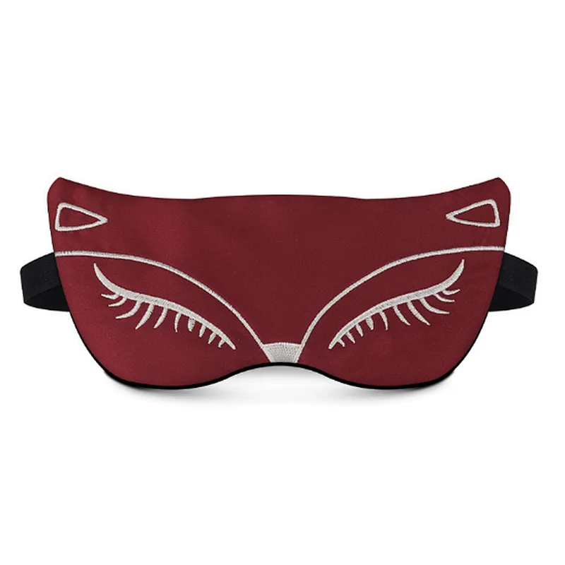 Sleep eye mask headwear sleep shading cartoon cute little fox embroidery ice compress eye shield silky eye mask customized logo