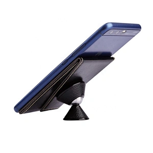 High Quality Custom logo RFID blocking PU leather backing adhesive phone stand &phone Credit Card Holders