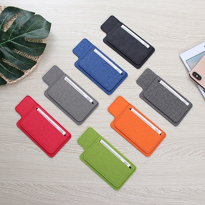 High quality New design Custom advertising promotion PU leather Stick adhesive  phone card  holder