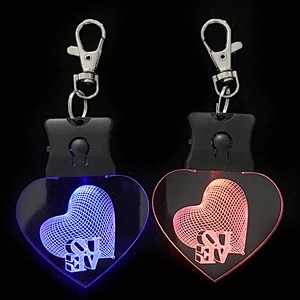 Factory high quality Direct custom logo High-Quality Crystal Wedding Gift led  Keychain promotion gift keychain