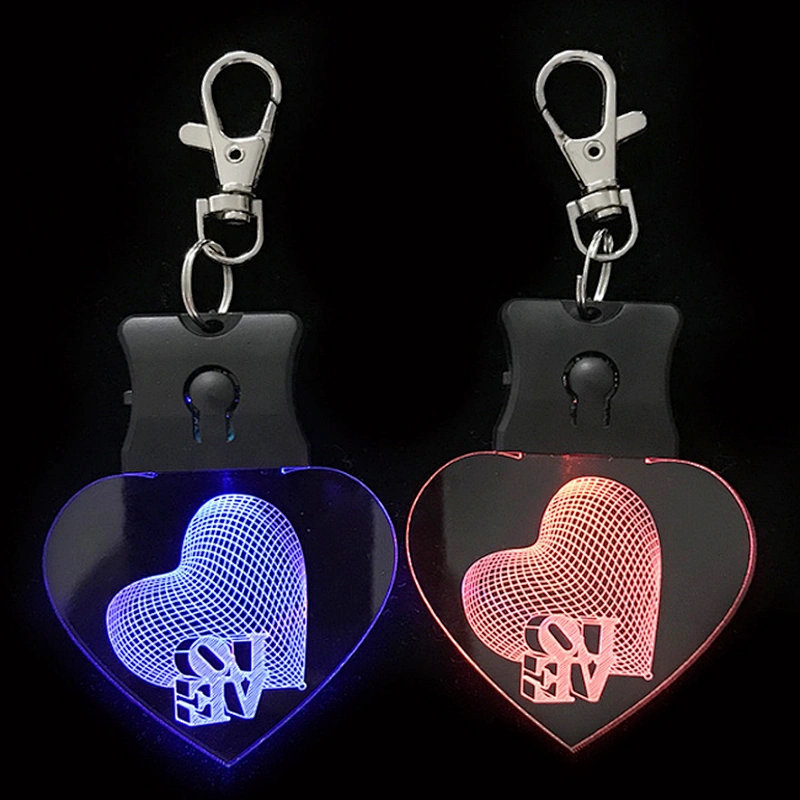 Factory high quality Direct custom logo High-Quality Crystal Wedding Gift led  Keychain promotion gift keychain