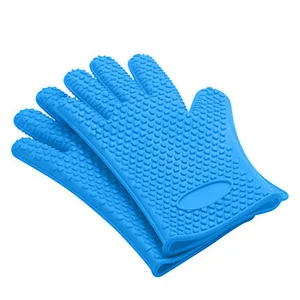 100% Food Grade Heat Resistant BBQ Grill Cooking microwave kitchen Silicone oven Glove