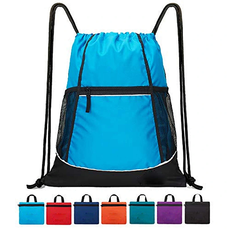 Waterproof oxford drawstring bag portable foldable backpack customized multi-pocket high-capacity drawstring bag