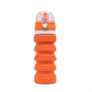 Promotional 500ml foldable bottle Food grade BPA free for travel gym camping hiking portable Leak Proof siliocne water bottle