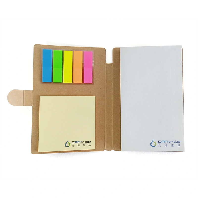 2020 hot sale High quality kraft paper custom notebook with colors sticky paper promotion gift notebook