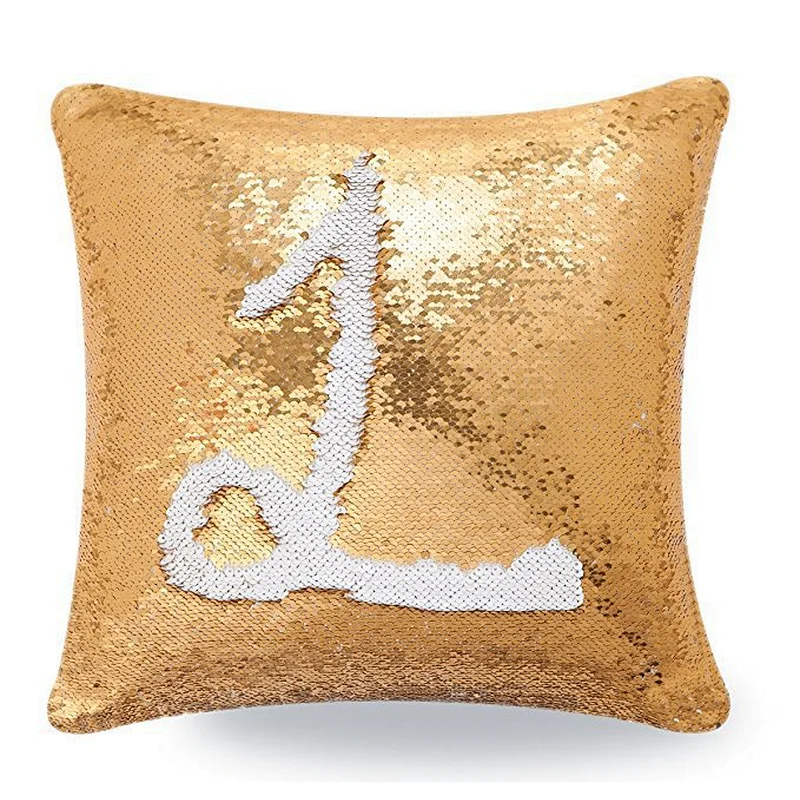 Two-color car hold figure mermaid sequins DIY color change can factory sofa custom cushion turn sequins pillow