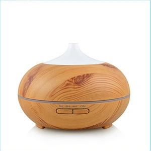 Custom logo mute design essential oil  wood grain aromatherapy diffuser LED 150ml Romantic Night Light ultrasonic diffusers