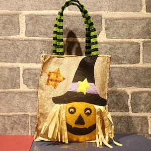 Halloween Cartoon Non-woven Llinen Tote Bag Pumpkin Witch Spider Party Decorated Kids Trick or Treat Candy Bag
