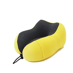 Memory U-shaped neck guard pillow with buckle cervical slow recovery neck pillow plush office nap pillow