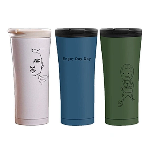 Car water bottle custom logo double wall stainless steel insulated  leak-proof with  lid