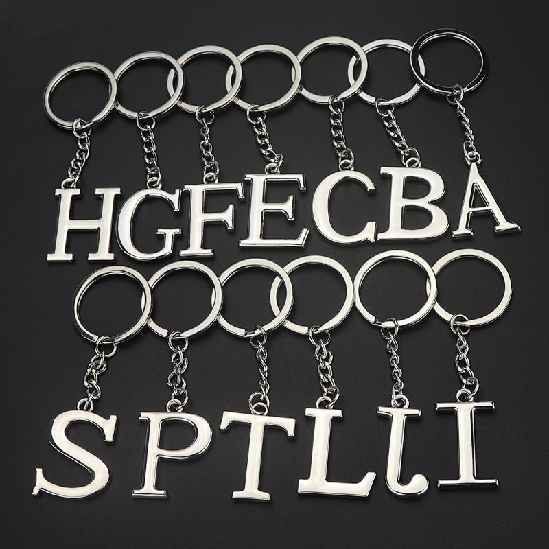 Promotional Gift Mini Metal Letters Key Chain Custom Logo Block Letters Blank Key Chains