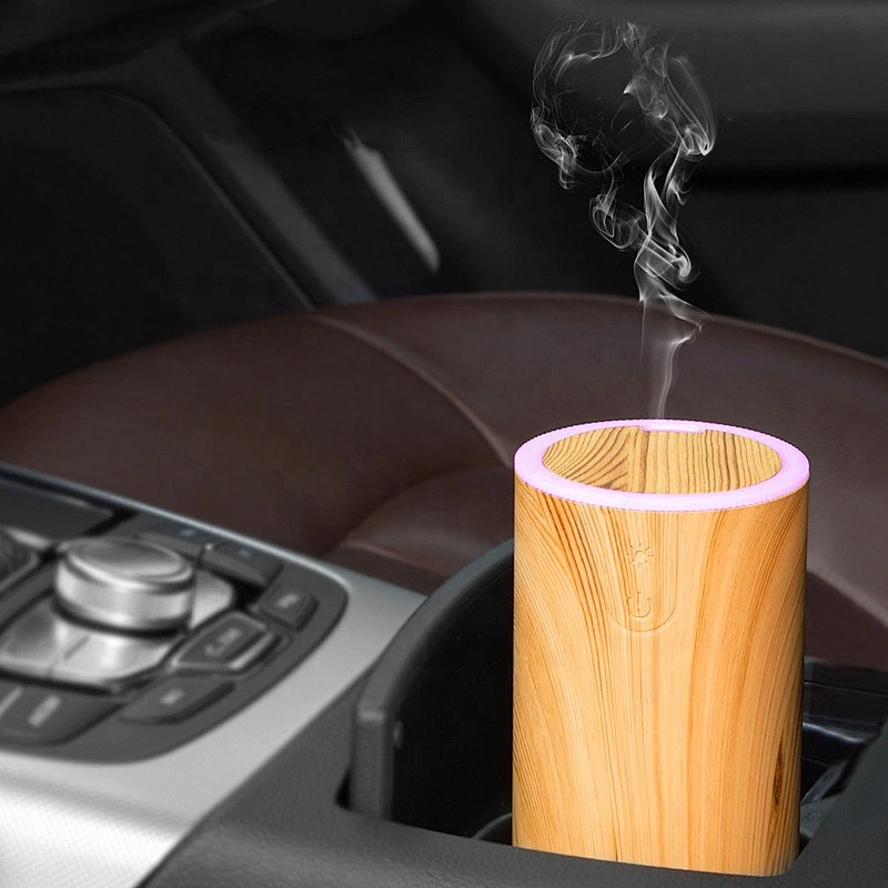 Usb Mini Ultrasonic Wood grain Cool Mist Air Humidifier Portable LED Night Light Essential Oil Aroma Car Diffuser
