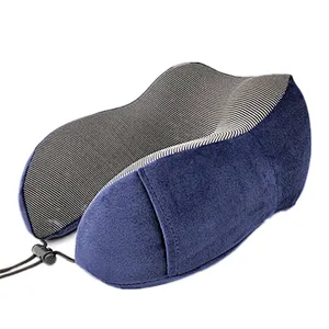 Memory U-shaped neck guard pillow with buckle cervical slow recovery neck pillow plush office nap pillow
