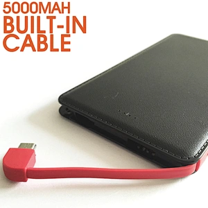 High quality 2 in 1  power bank charger Leathering 5000mah power bank portable Ultra Slim  mobile power bank