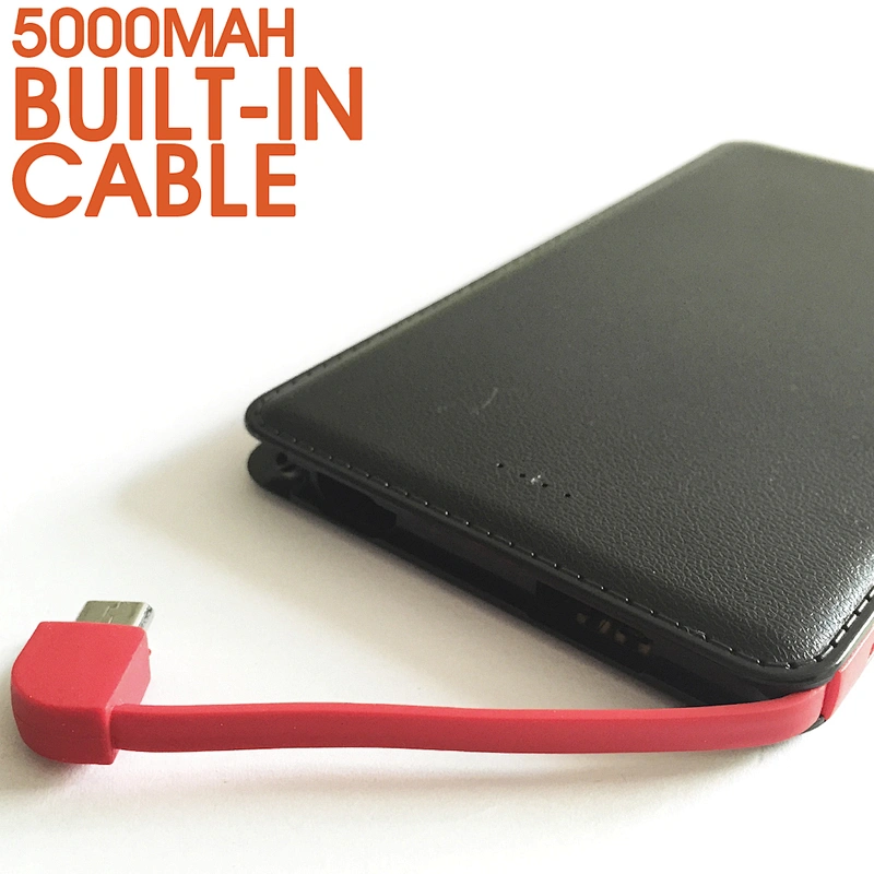 High quality 2 in 1  power bank charger Leathering 5000mah power bank portable Ultra Slim  mobile power bank