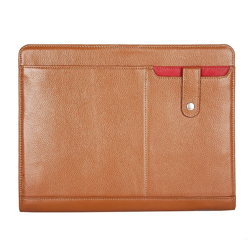 Promotion Top grade travel file bag custom luxury multi spacefile folder storage office A4 size PU zipper folder