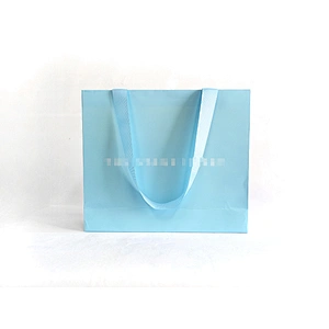 High quality fashion custom logo gift paper bags whit ribbon handle promotion gift shopping paper bag