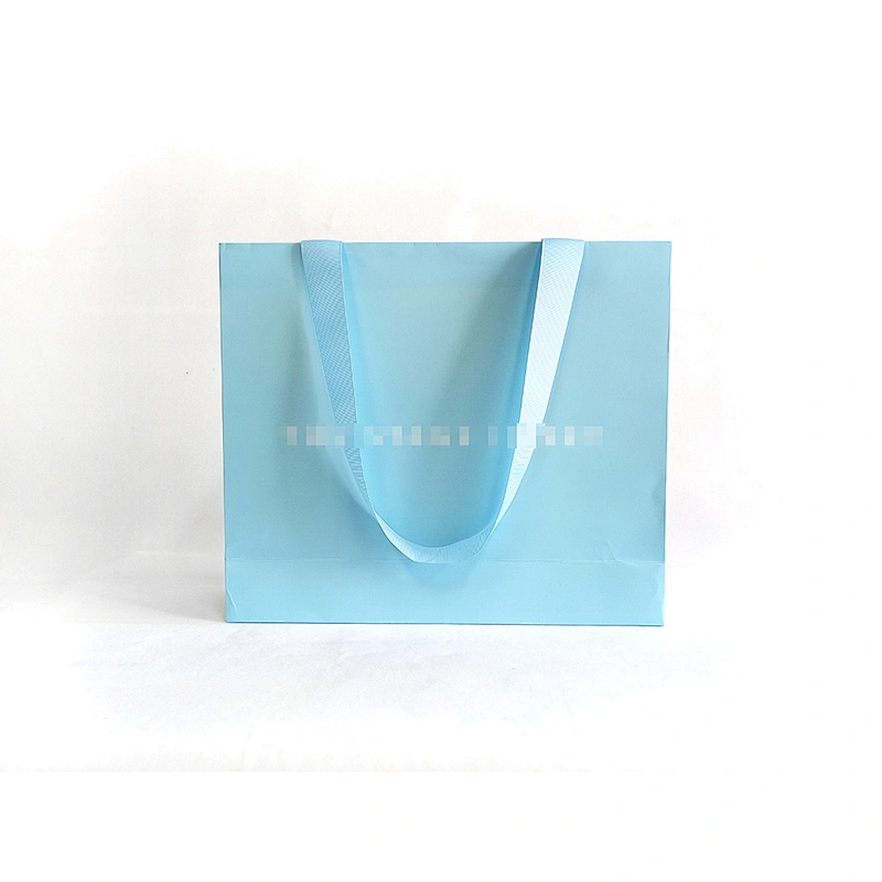 High quality fashion custom logo gift paper bags whit ribbon handle promotion gift shopping paper bag