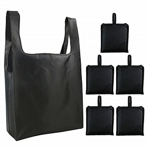 Promotional gift oxford fabric waterproof environmental storage portable folding bag vest shopping bag