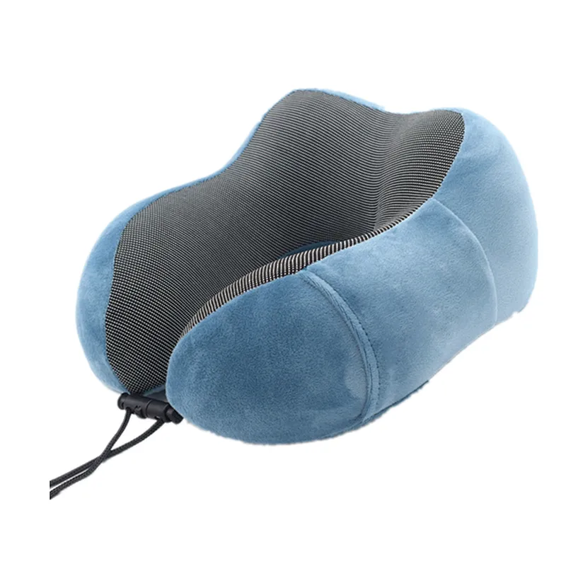 Memory U-shaped neck guard pillow with buckle cervical slow recovery neck pillow plush office nap pillow