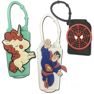 Promotional Gifts Silicone perfume set 30ml cartoon hand sanitizer holder shampoon soap dispenser empty holder