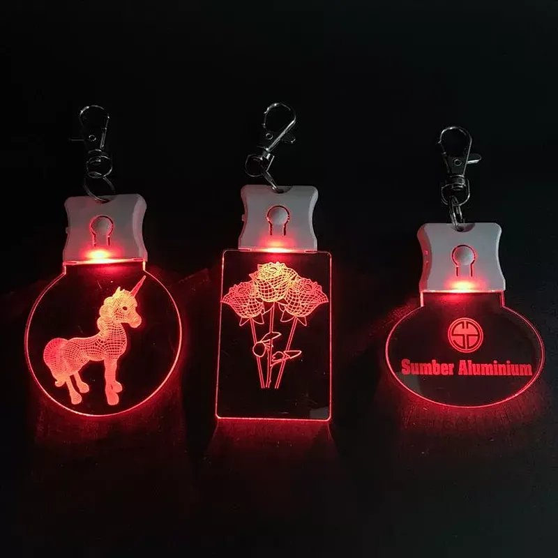 Fashion high-quality Promotion Gift custom logo Crystal LED  Key chains Wedding Gift