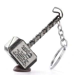 High Quality Custom Logo Thor Hammer Metal Key Chain Men Zinc Alloy  Metal Chaveiro Women Gifts