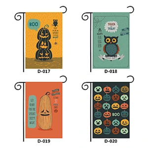 Hot sale custom advertising Double Side garden sublimation printing flag Decoration promotion gift Halloween  Flags
